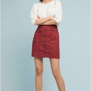 ANTHROPOLOGIE AMADI  Sz M High Waist Button Front Skirt